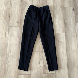 VTG Ethan‎ Andrews Black Dress Pants Comfort Waist Pleated Front Womens 4 Ribbed